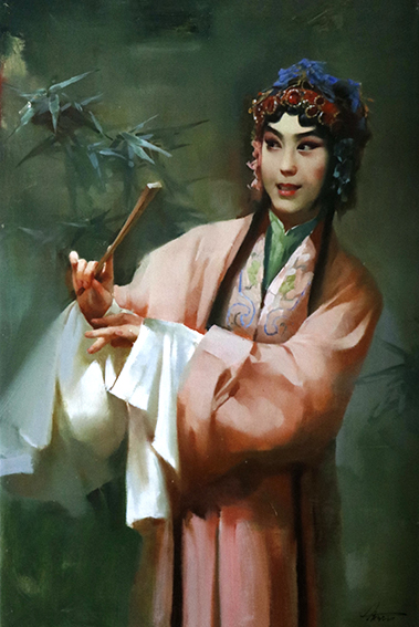 赵新颖作品《牡丹亭之杜丽娘》 规格：60cm×90cm 创作年代：2013年